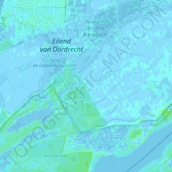 Topografische kaart Het Bergsche Veld, hoogte, reliëf