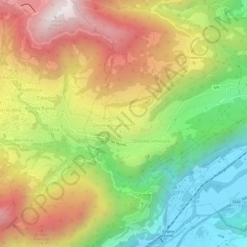Topografische kaart Ossimo, hoogte, reliëf