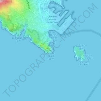 Topografische kaart Bec de l'aigle, hoogte, reliëf