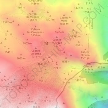 Topografische kaart Vega de Ario, hoogte, reliëf