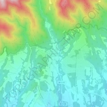 Topografische kaart Cànoves, hoogte, reliëf