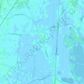 Topografische kaart Lughetto, hoogte, reliëf