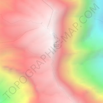 Topografische kaart Al Hajar Mountains, hoogte, reliëf