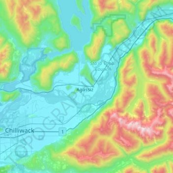 Topografische kaart Kent, hoogte, reliëf
