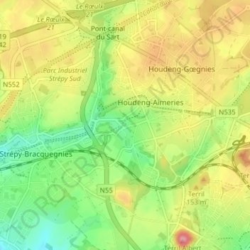 Topografische kaart Le Marais, hoogte, reliëf