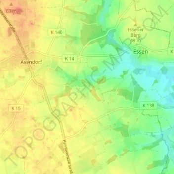 Topografische kaart Steimke, hoogte, reliëf