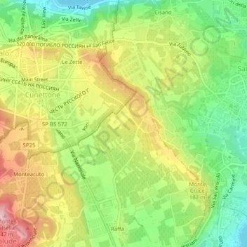 Topografische kaart Videlle di Sopra, hoogte, reliëf