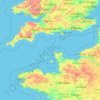 Topografische kaart Alderney, hoogte, reliëf