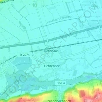 Topografische kaart Rothhaus, hoogte, reliëf