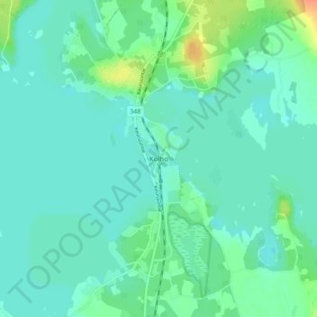 Topografische kaart Kolho, hoogte, reliëf