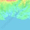 Topografische kaart Portimão, hoogte, reliëf