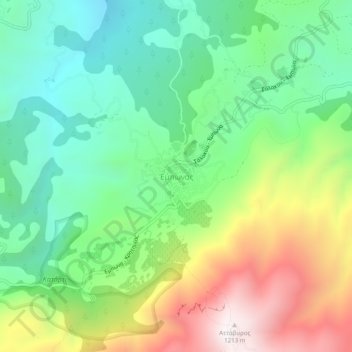 Topografische kaart Embonas, hoogte, reliëf