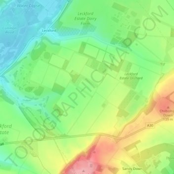Topografische kaart L24, hoogte, reliëf