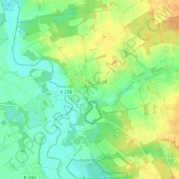 Topografische kaart Ostrittrum, hoogte, reliëf