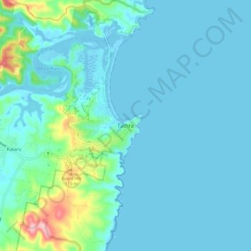 Topografische kaart Tathra, hoogte, reliëf