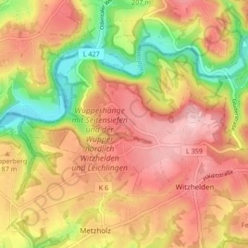 Topografische kaart Orth, hoogte, reliëf