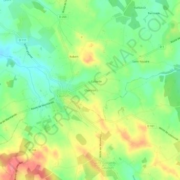 Topografische kaart Chartron, hoogte, reliëf