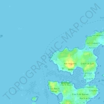 Topografische kaart Ot Plat, hoogte, reliëf