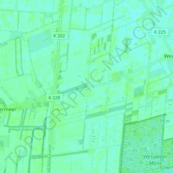 Topografische kaart Wesuwemoor, hoogte, reliëf