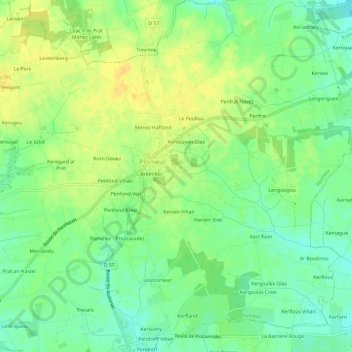 Topografische kaart Prad Don, hoogte, reliëf