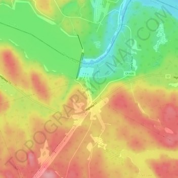 Topografische kaart Rolphton, hoogte, reliëf