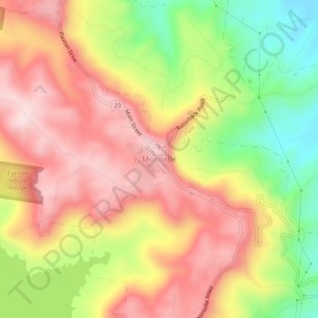 Topografische kaart Montville, hoogte, reliëf