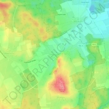 Topografische kaart Steingau, hoogte, reliëf