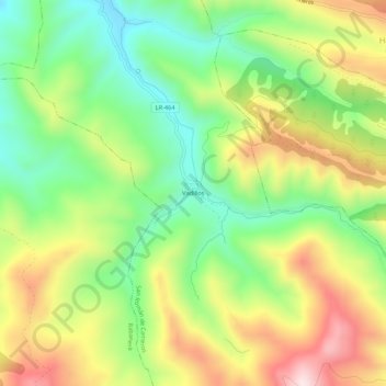 Topografische kaart Vadillos, hoogte, reliëf