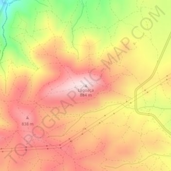Topografische kaart Lagoaça, hoogte, reliëf