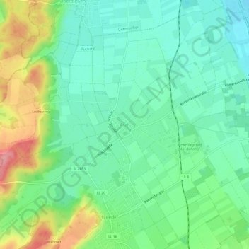 Topografische kaart Asch, hoogte, reliëf