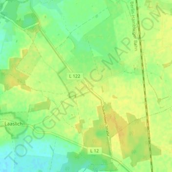 Topografische kaart Nebelin, hoogte, reliëf