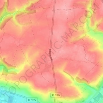 Topografische kaart Haute Visée, hoogte, reliëf