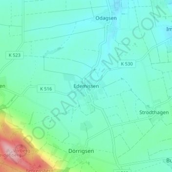 Topografische kaart Edemissen, hoogte, reliëf