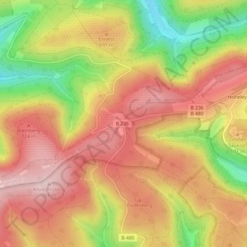 Topografische kaart Albrechtsplatz, hoogte, reliëf