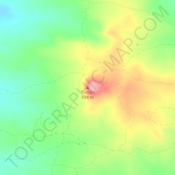 Topografische kaart Torcón, hoogte, reliëf