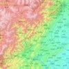 Topografische kaart Lushan, hoogte, reliëf