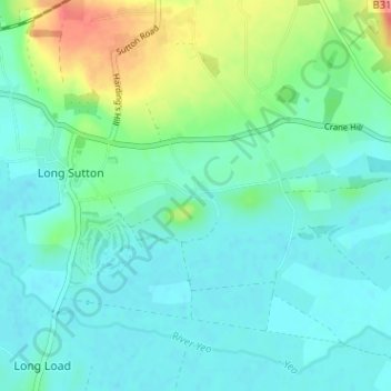 Topografische kaart Knole, hoogte, reliëf