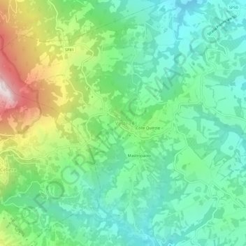 Topografische kaart Vestea, hoogte, reliëf