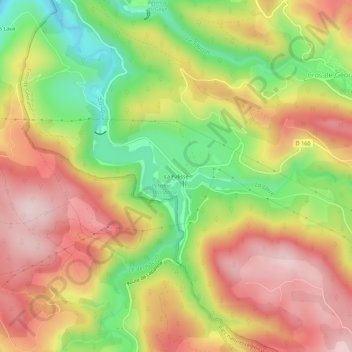 Topografische kaart La Palisse, hoogte, reliëf