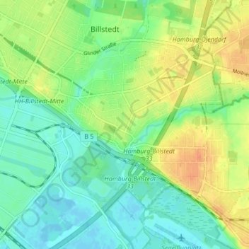 Topografische kaart Kirchsteinbek, hoogte, reliëf