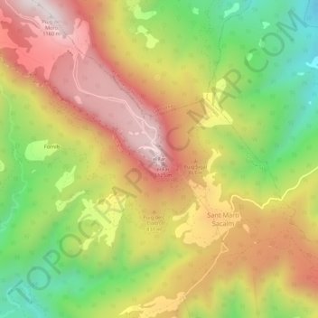 Topografische kaart el Far, hoogte, reliëf