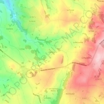 Topografische kaart Maloyre, hoogte, reliëf