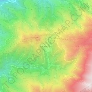 Topografische kaart Covelo do Monte, hoogte, reliëf