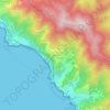Topografische kaart Volastra, hoogte, reliëf