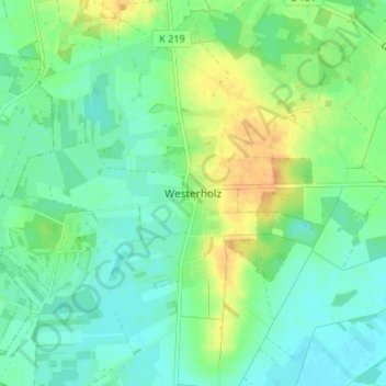 Topografische kaart Westerholz, hoogte, reliëf