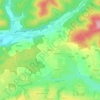 Topografische kaart Preinröth, hoogte, reliëf