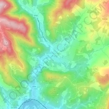 Topografische kaart Molino del Piano, hoogte, reliëf