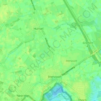 Topografische kaart Schillersheide, hoogte, reliëf