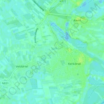Topografische kaart Hoorzik, hoogte, reliëf