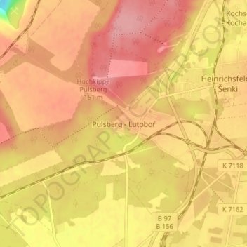 Topografische kaart Pulsberg, hoogte, reliëf